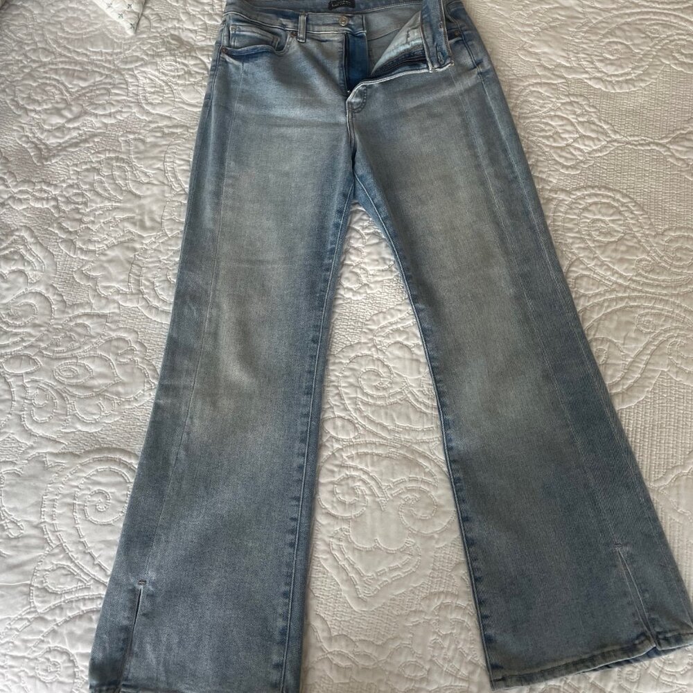 Express Mid Rise Blue Wash Split Hem  Jeans Size 10/S  preloved